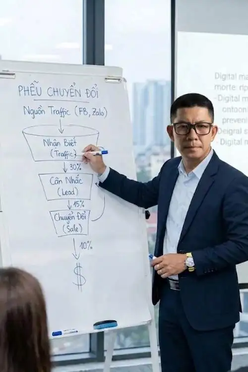 Vẽ sơ đồ phễu chuyển đổi trên bảng